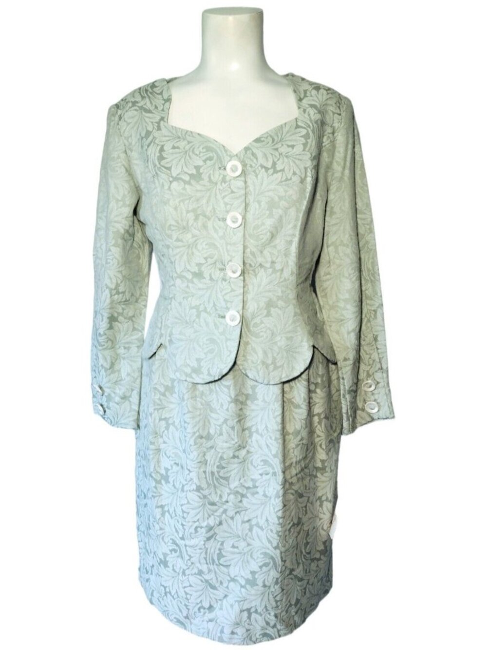 NEW Vtg Lanz of Salzburg Brocade Tailored Skirt Suit 10P Sweetheart Tea Wedding